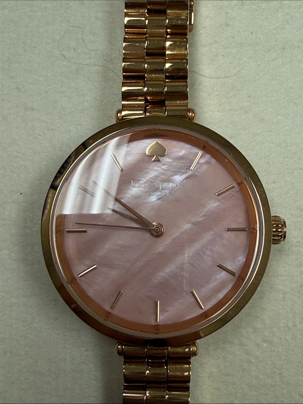 kate spade New York Rose Gold-Tone Pink Mother of Pearl Bracelet Watch